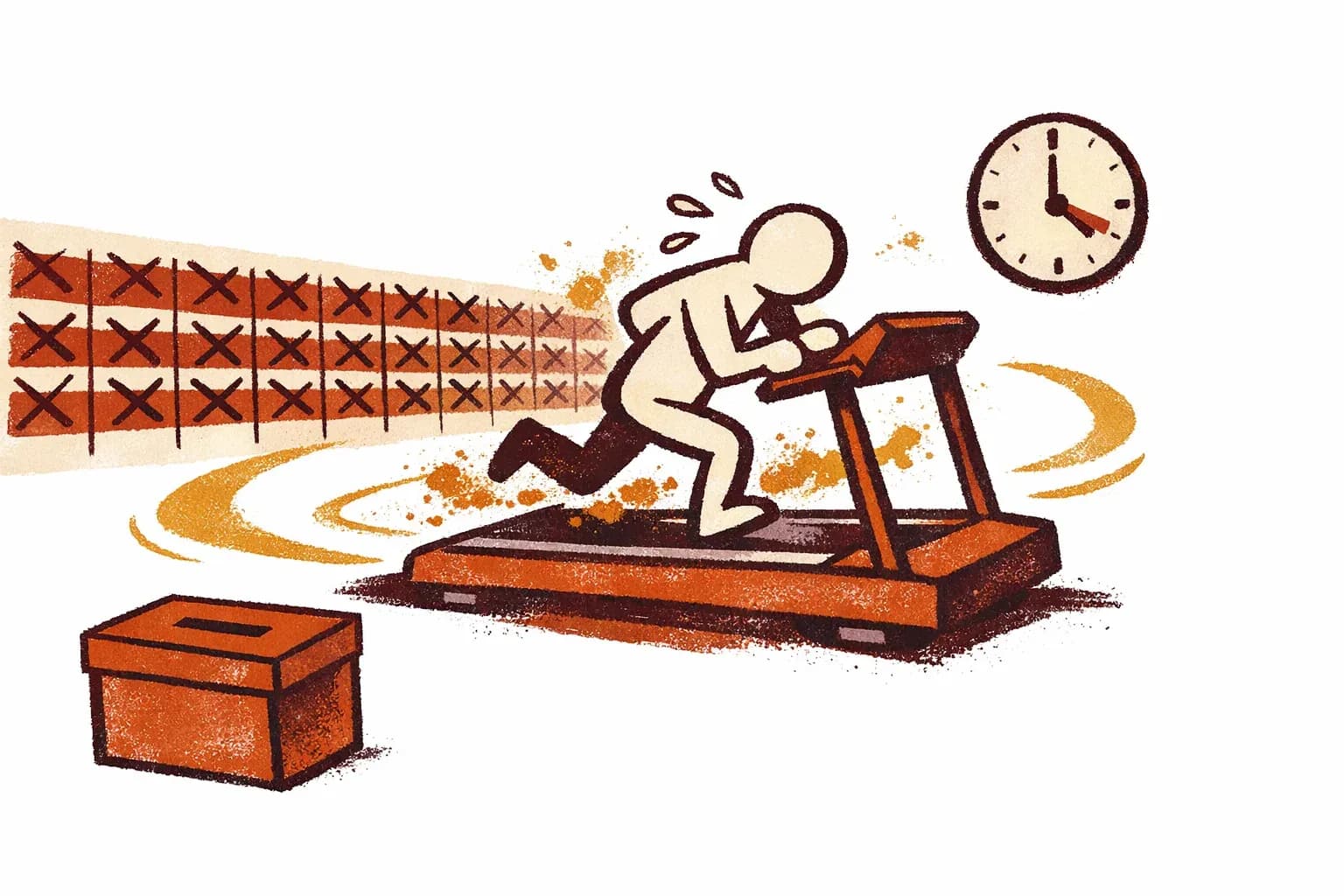 Editorial illustration for "Busy is the enemy of progress" — Marga Haus Perspectives