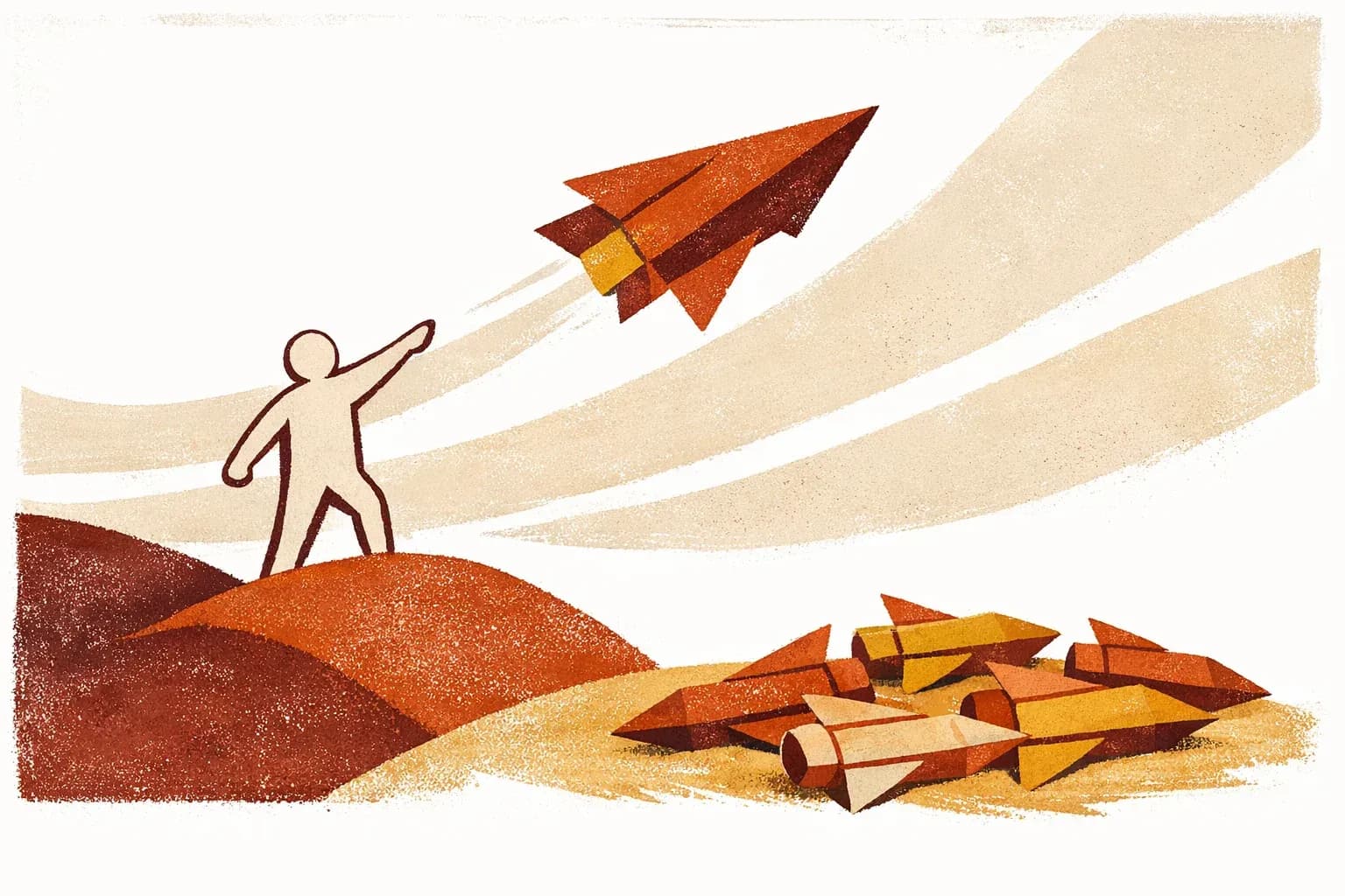 Editorial illustration for "Eight MVPs in, I stopped calling them MVPs" — Marga Haus Perspectives