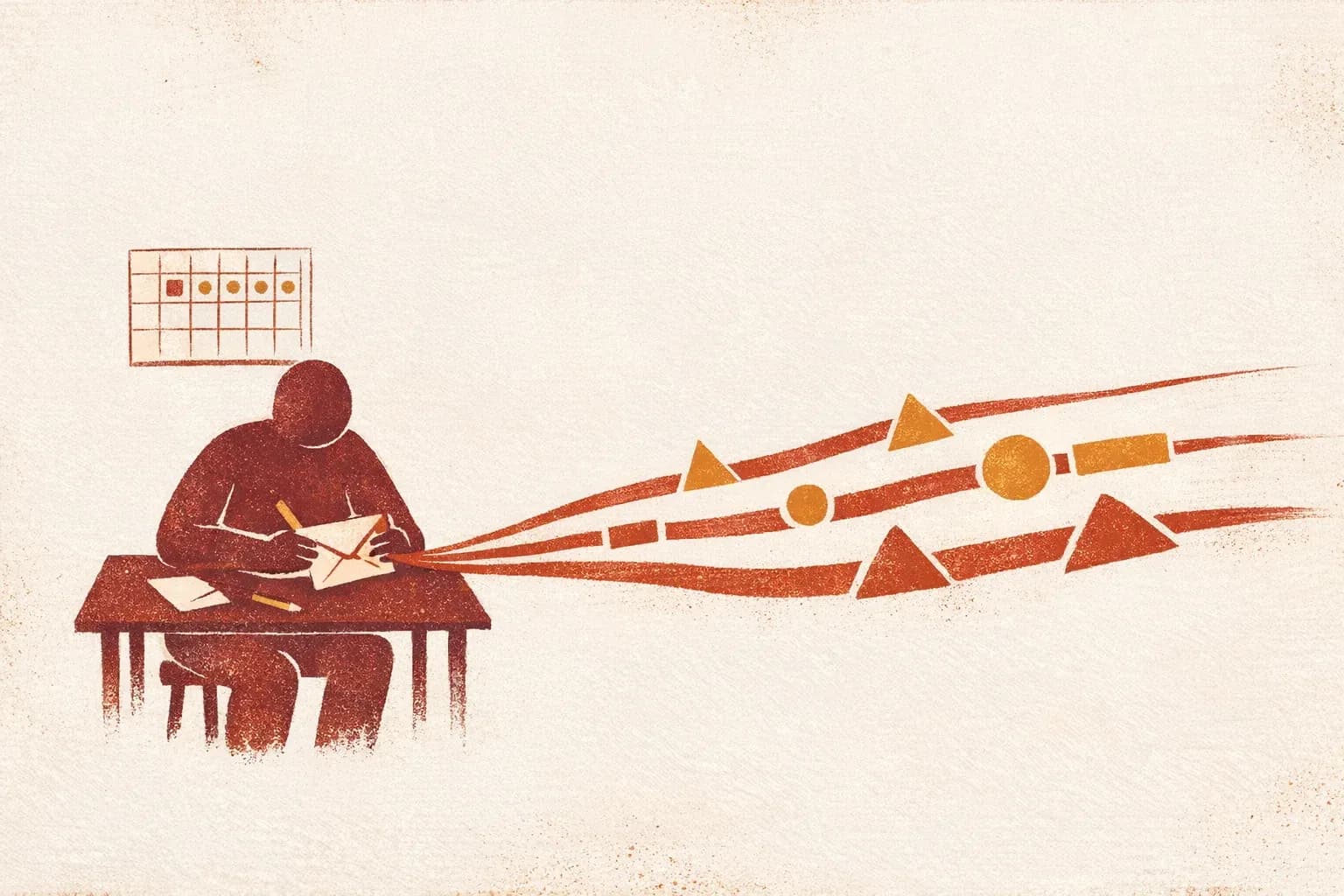 Editorial illustration for "Investor updates as leverage, not reporting" — Marga Haus Perspectives