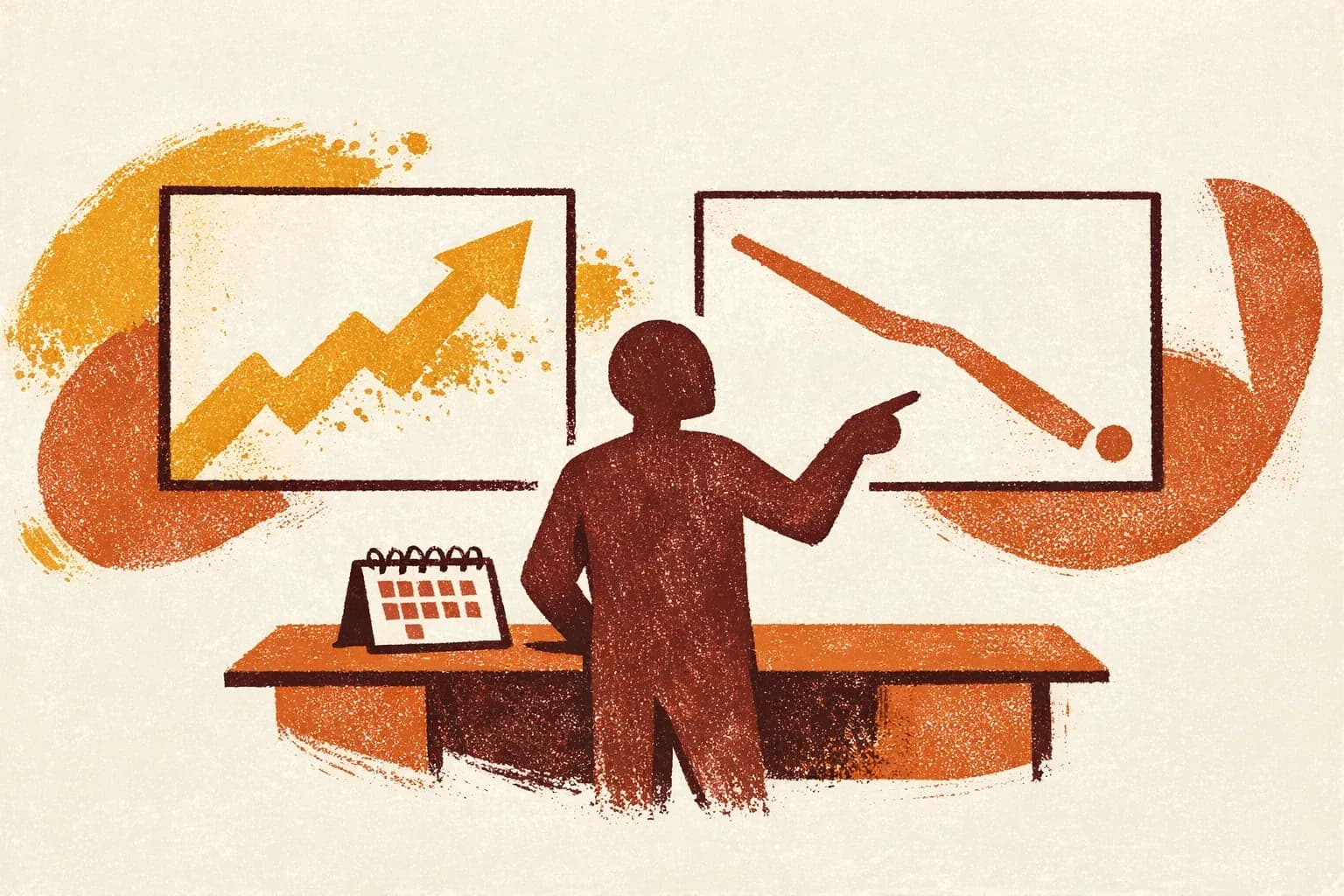 Editorial illustration for "The runway story your investor update never tells" — Marga Haus Perspectives