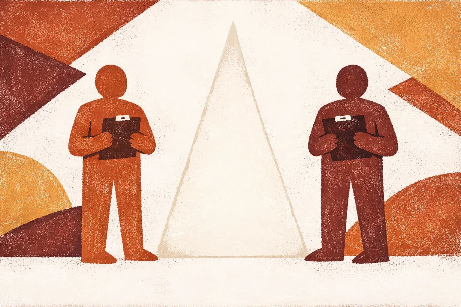 Editorial illustration for "The wrong first hire kills more startups than the wrong idea" — Marga Haus Perspectives